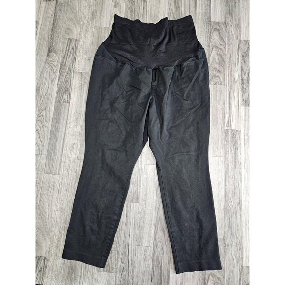 Old Navy Pants Womens 18 Black Maternity Pixie Full Panel Ankle Stretch Pull On - Picture 1 of 11